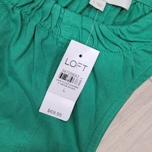 LOFT Vibrant Green Cotton Dress